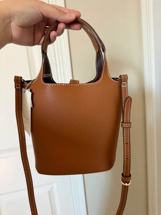 Classic Structured Tote in Saddle Brown - Picture 4 of 4